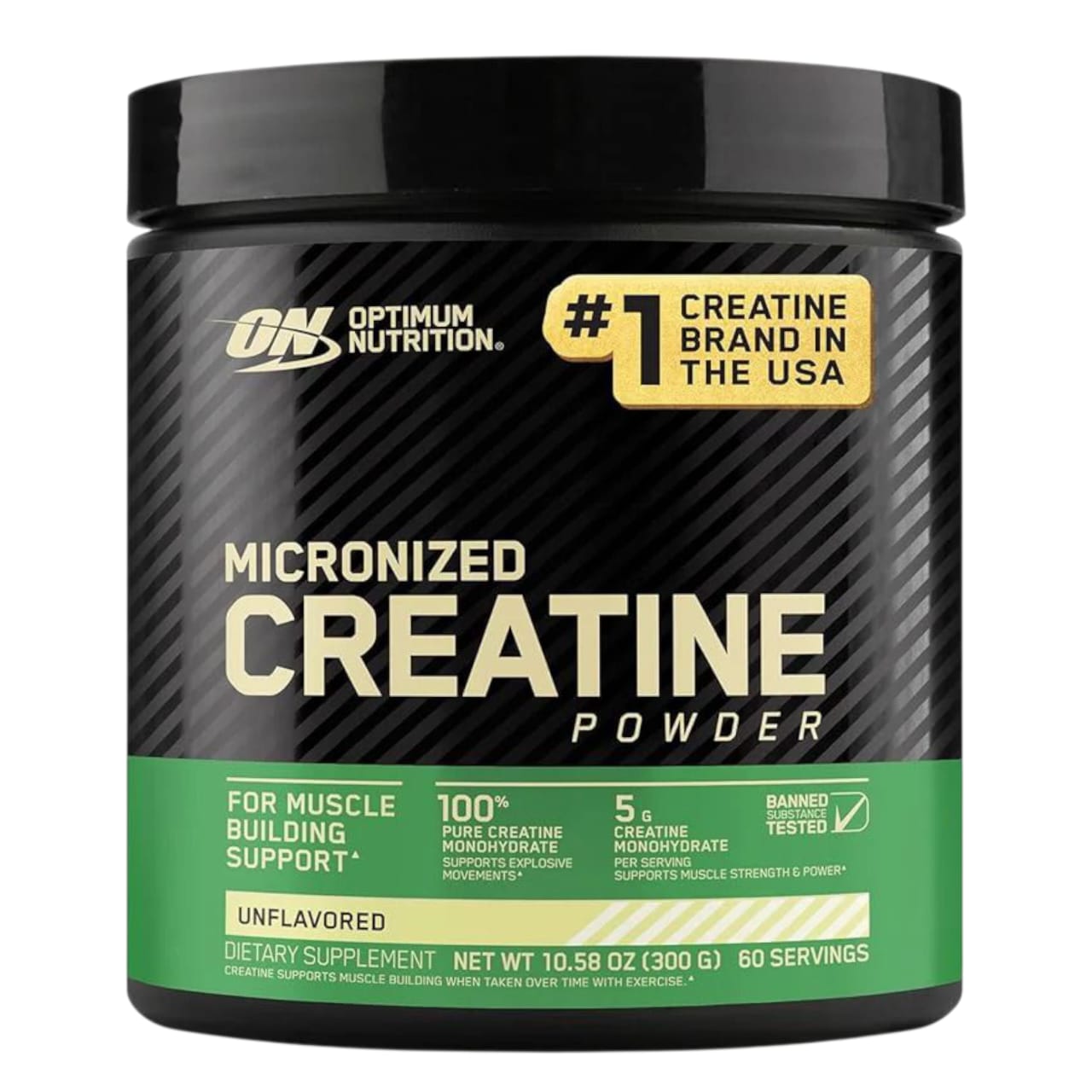 Optimum Nutrition Micronized Creatine Monohydrate Powder, Unflavored, 60 Servings