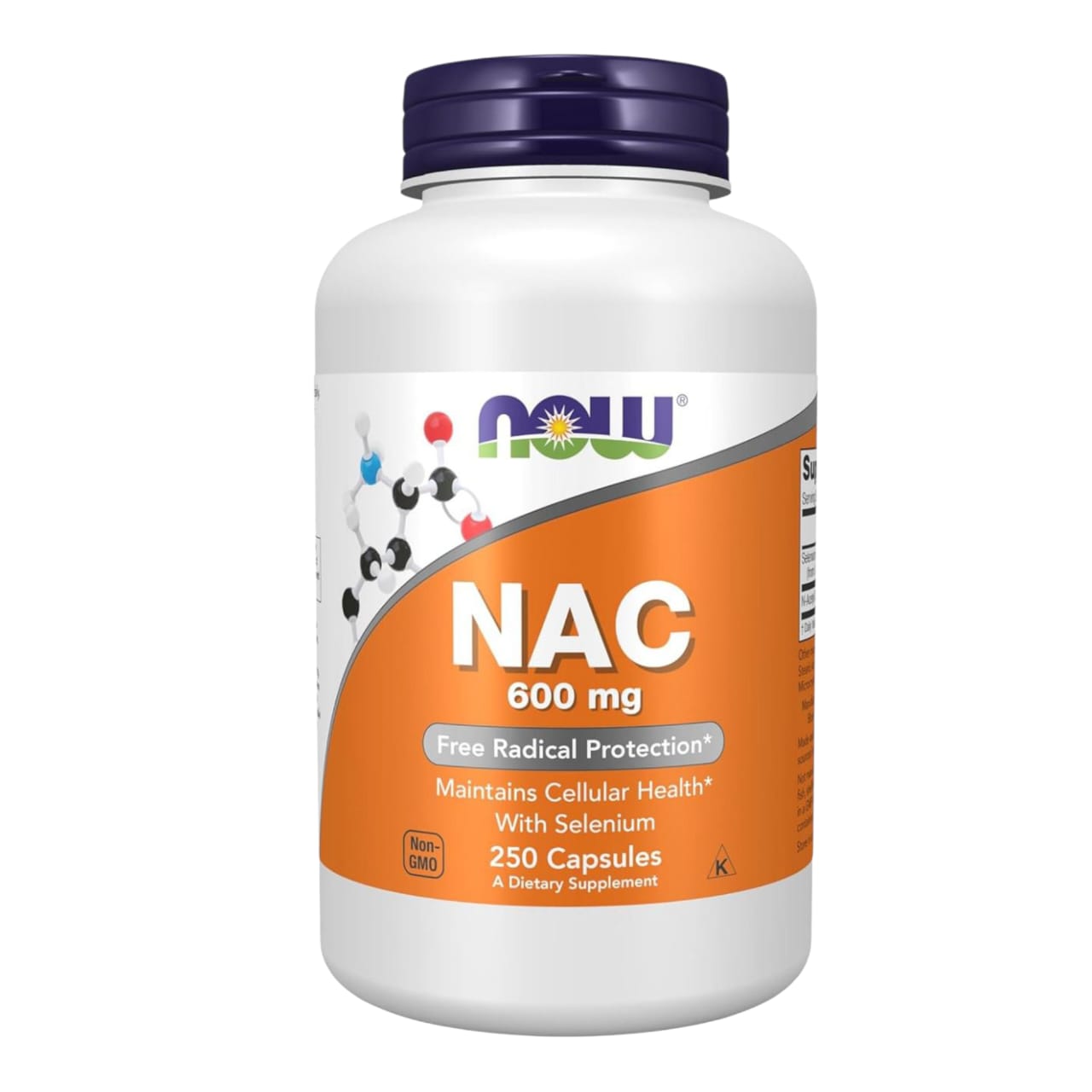 NOW Supplements, NAC (N-Acetyl Cysteine) 600 mg with Selenium, 250 Veg Capsules