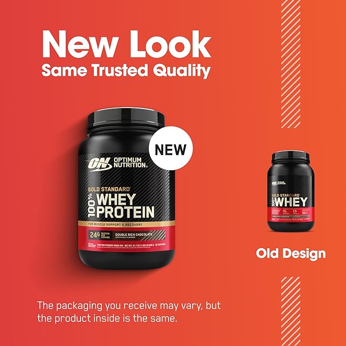 Optimum Nutrition Gold Standard 100% Whey Protein Powder, Double Rich Chocolate 1.98 Pound