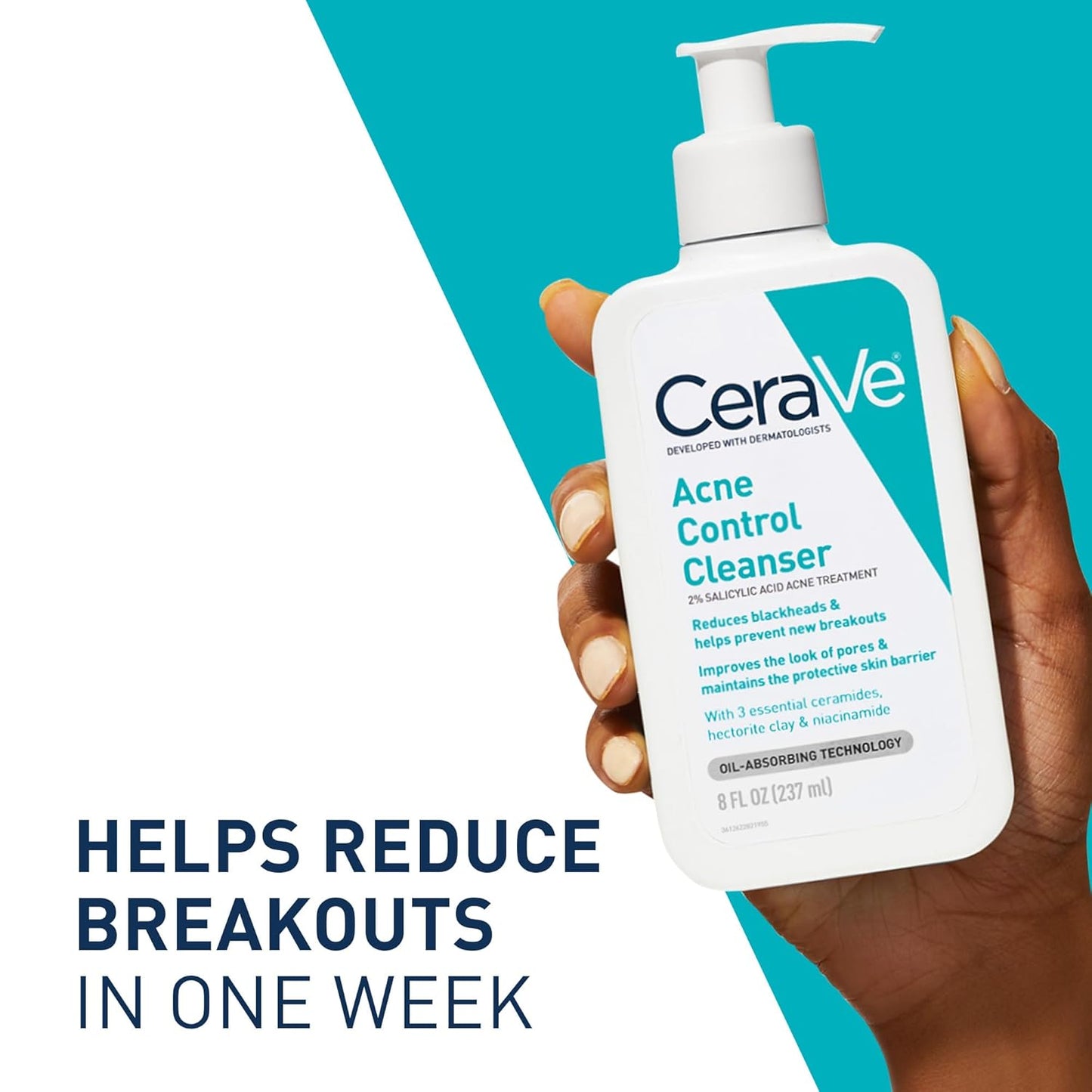 CeraVe Skin Salicylic Acid Anti-Acne Cleanser Amino Acid Foam Cleansing Foam-Free Moisturizing C Milk 237m