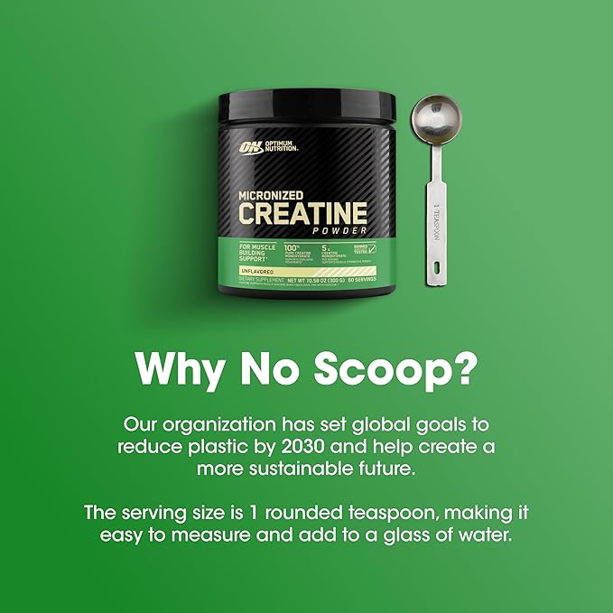 Optimum Nutrition Micronized Creatine Monohydrate Powder, Unflavored, 60 Servings