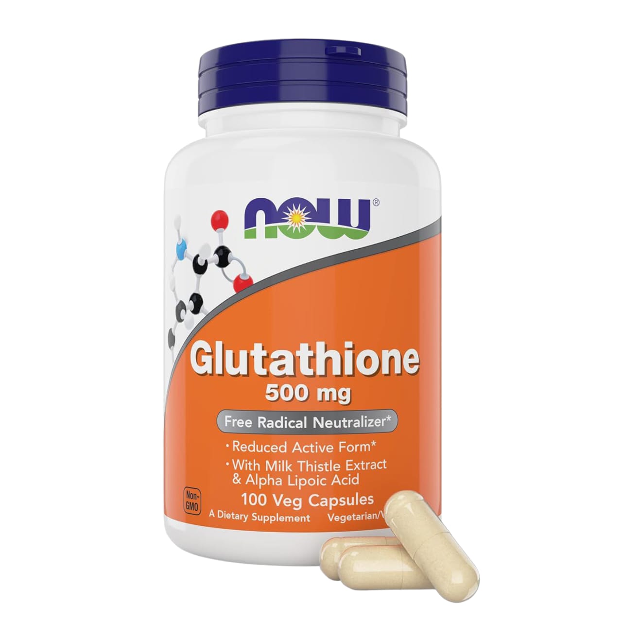 Now Glutathione 500 mg, 100 Vegan Capsules